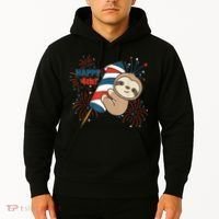 Sloth For The Fourth Of July Fireworks Kids Hoodie thumb 2