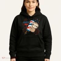 Sloth For The Fourth Of July Fireworks Kids Hoodie thumb 5