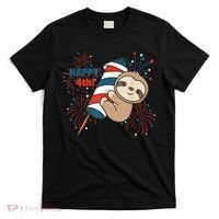 Sloth For The Fourth Of July Fireworks Kids T-Shirt thumb 0