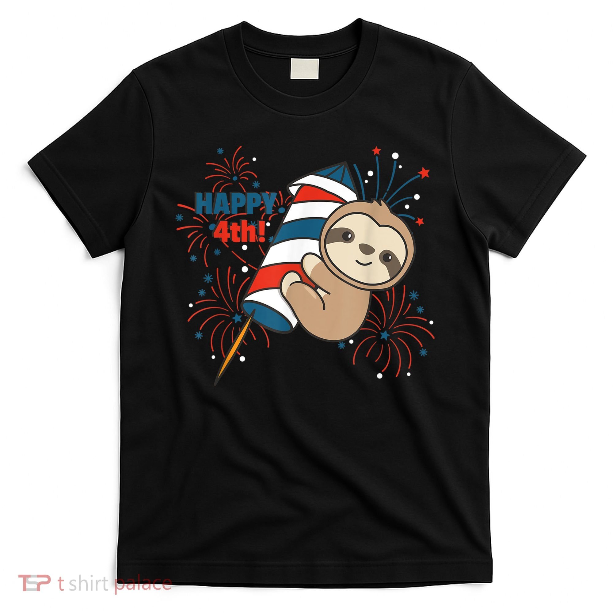 Sloth For The Fourth Of July Fireworks Kids T-Shirt