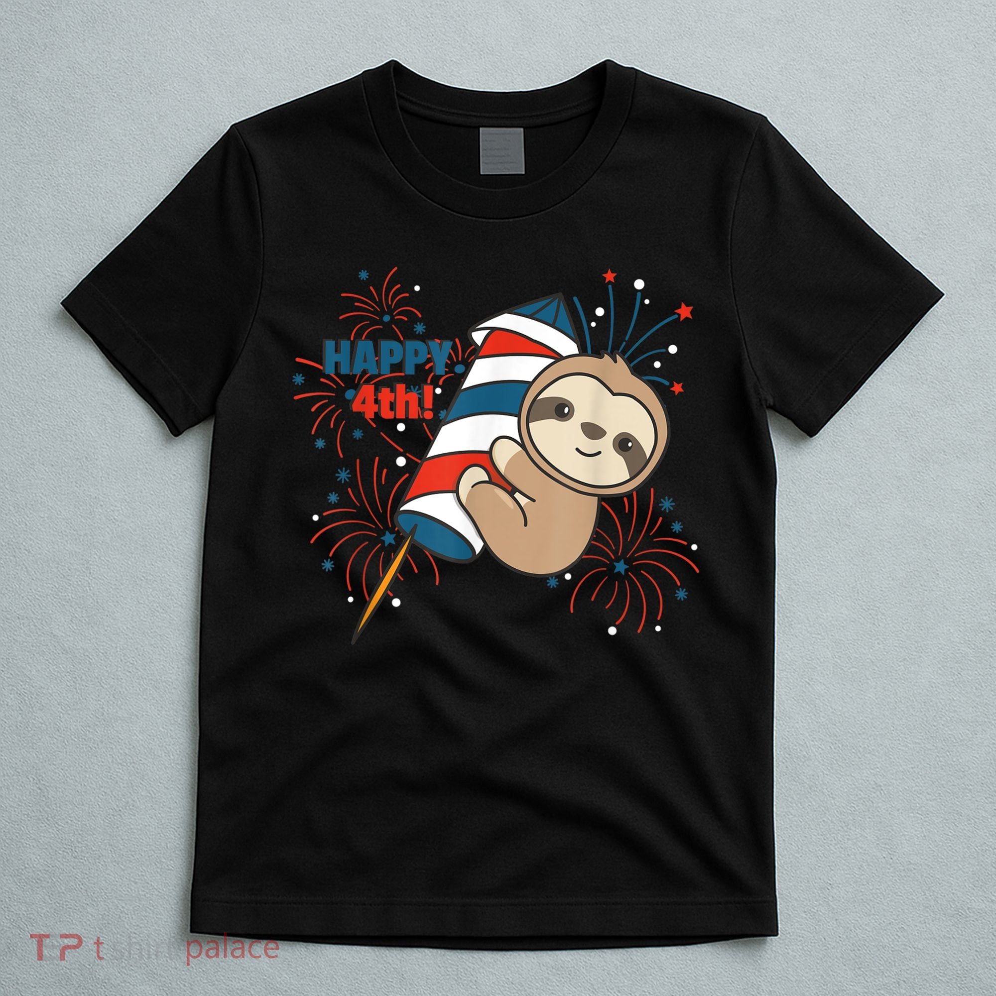 Sloth For The Fourth Of July Fireworks Kids T-Shirt