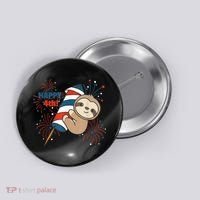 Sloth For The Fourth Of July Fireworks Kids Button thumb 0