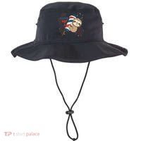 Sloth For The Fourth Of July Fireworks Kids Bucket Hat thumb 0