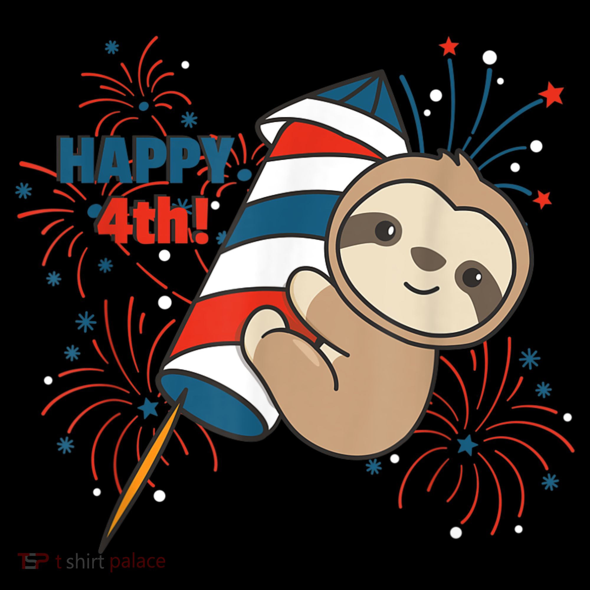 Sloth For The Fourth Of July Fireworks Kids Coffee Mug