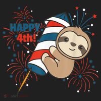 Sloth For The Fourth Of July Fireworks Kids Beanie thumb 2