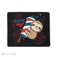 Sloth For The Fourth Of July Fireworks Kids Mousepad thumb 0