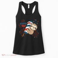 Sloth For The Fourth Of July Fireworks Kids Women's Tank Top thumb 0