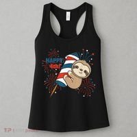 Sloth For The Fourth Of July Fireworks Kids Women's Tank Top thumb 3