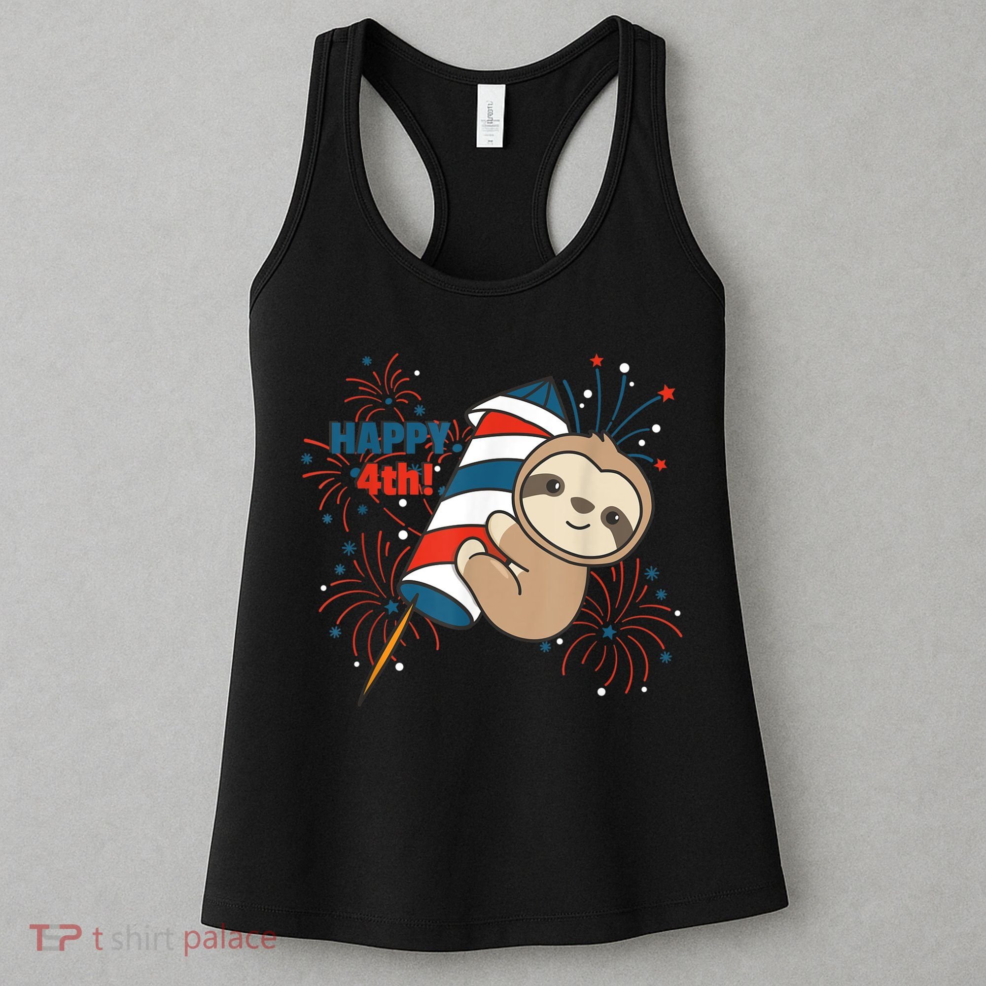 Sloth For The Fourth Of July Fireworks Kids Women's Tank Top
