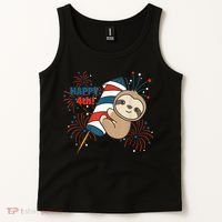 Sloth For The Fourth Of July Fireworks Kids Tank Top thumb 2