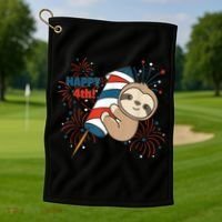 Sloth For The Fourth Of July Fireworks Kids Golf Towel thumb 1