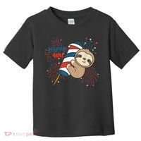 Sloth For The Fourth Of July Fireworks Kids Toddler T-Shirt thumb 0
