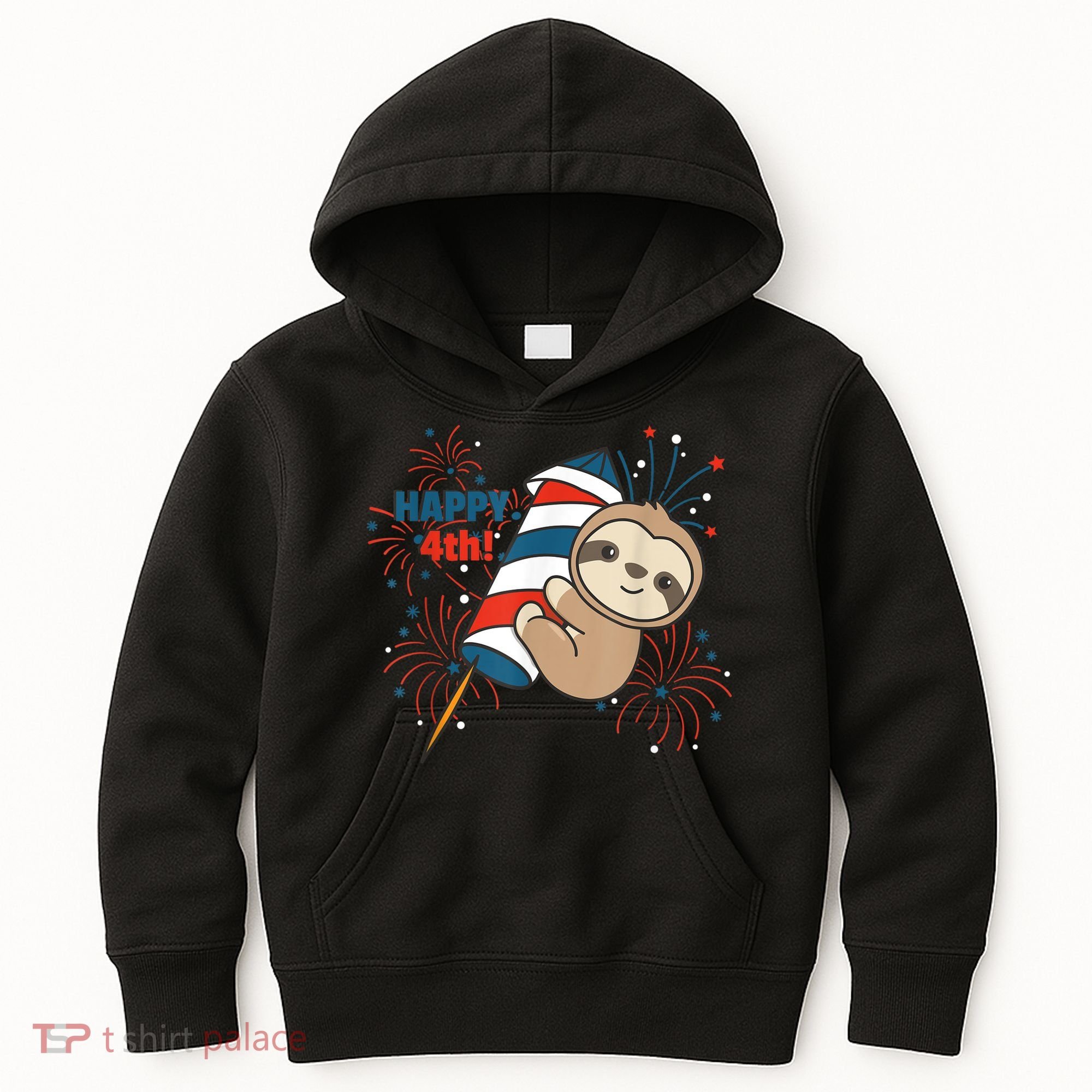Sloth For The Fourth Of July Fireworks Kids Kids Hoodie