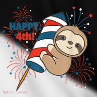 Sloth For The Fourth Of July Fireworks Kids Toddler Fine Jersey T-Shirt thumb 2
