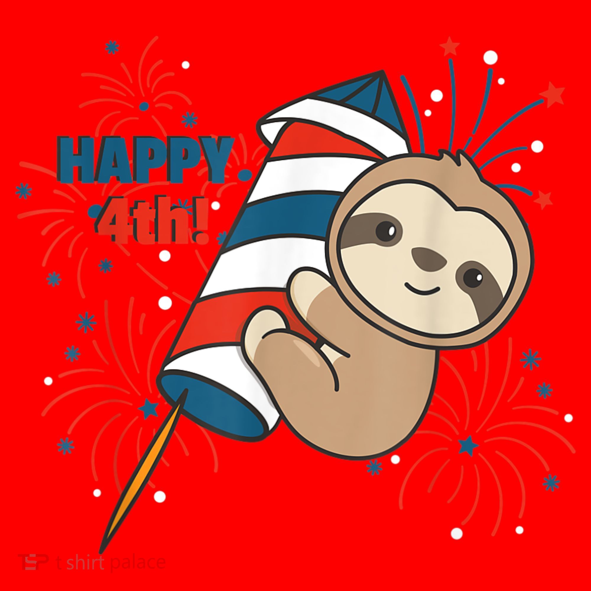 Sloth For The Fourth Of July Fireworks Kids Santa Hat