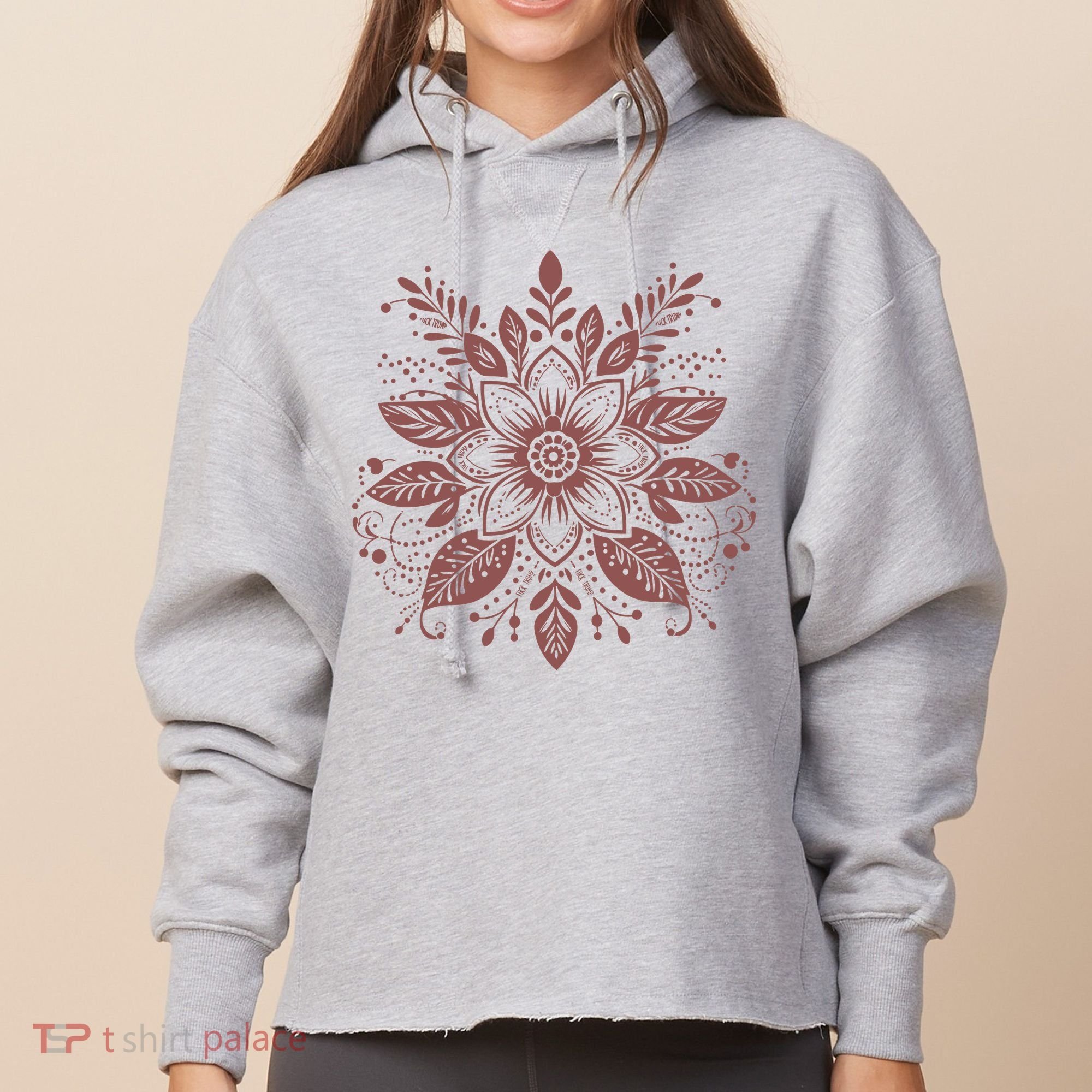 Subtle Fuck Trump Flower Ladies Heavyweight Boxy Pullover Hoodie