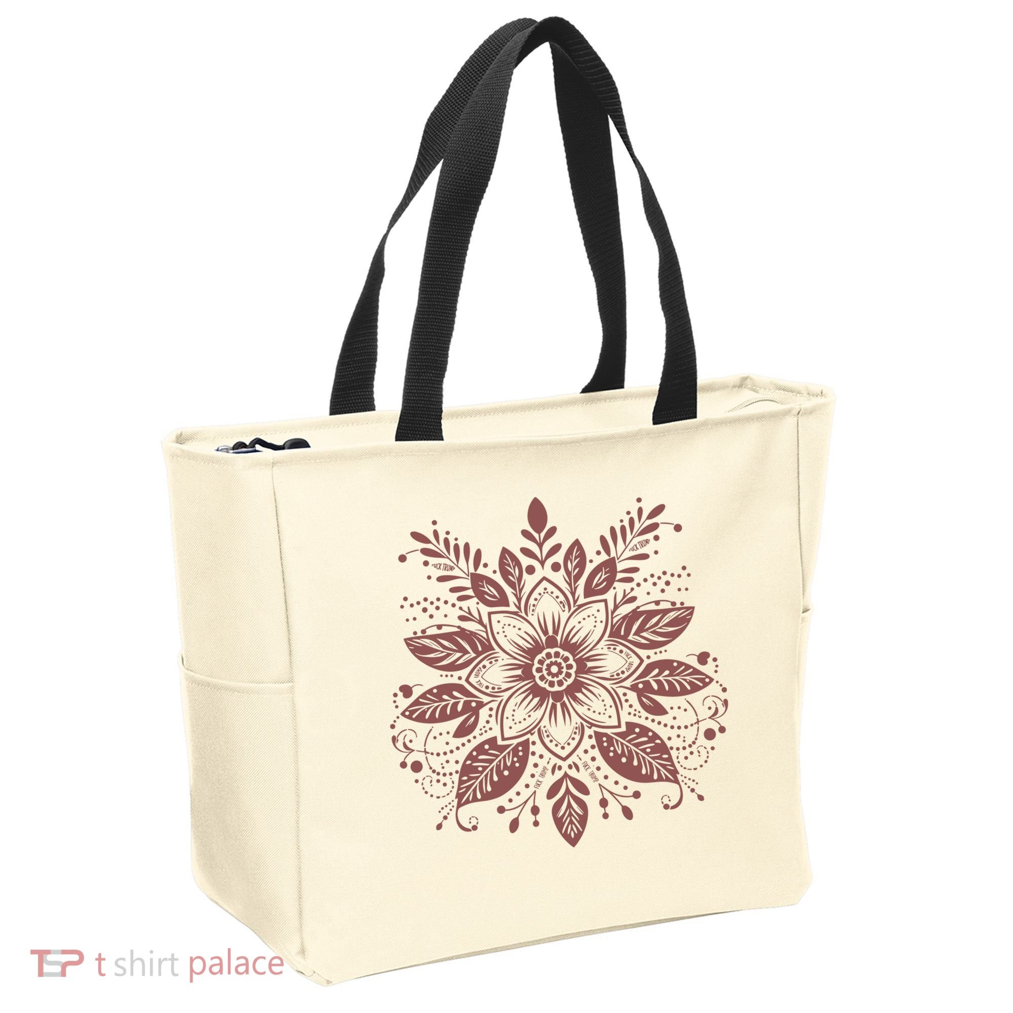 Subtle Fuck Trump Flower Tote Bag