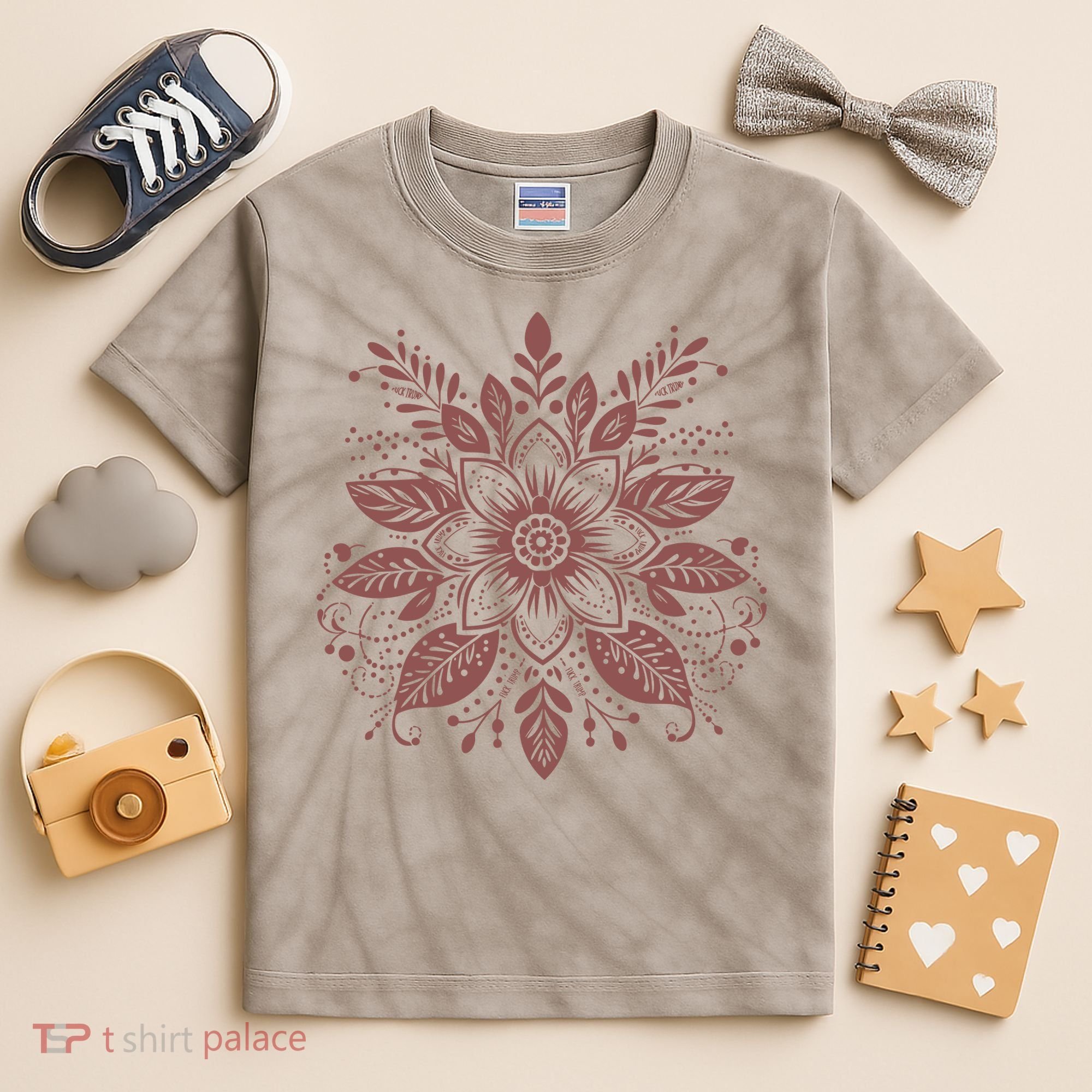 Subtle Fuck Trump Flower Kids Tie-Dye T-Shirt