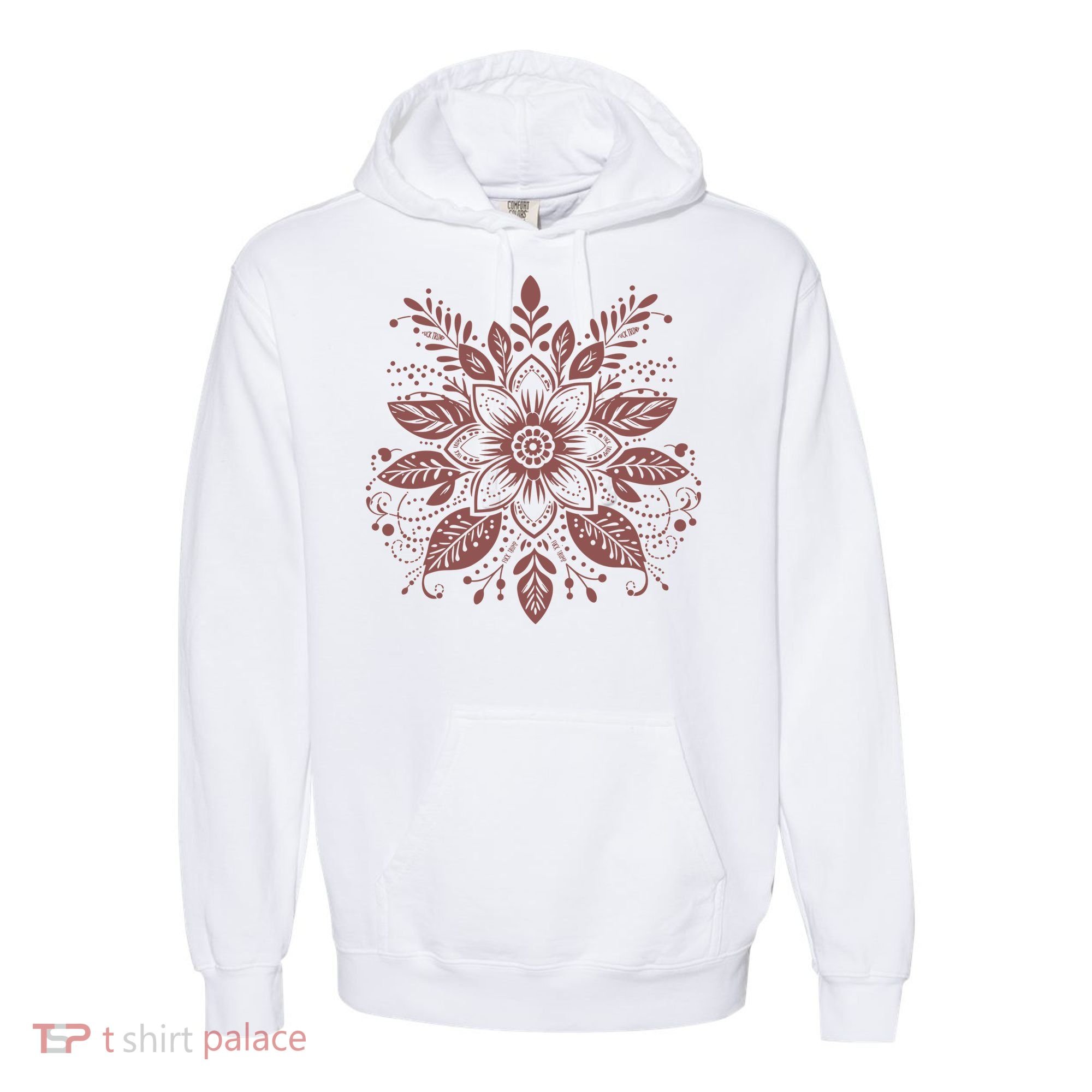 Subtle Fuck Trump Flower Comfort Colors Garment-Dyed Hooded Sweatshirt