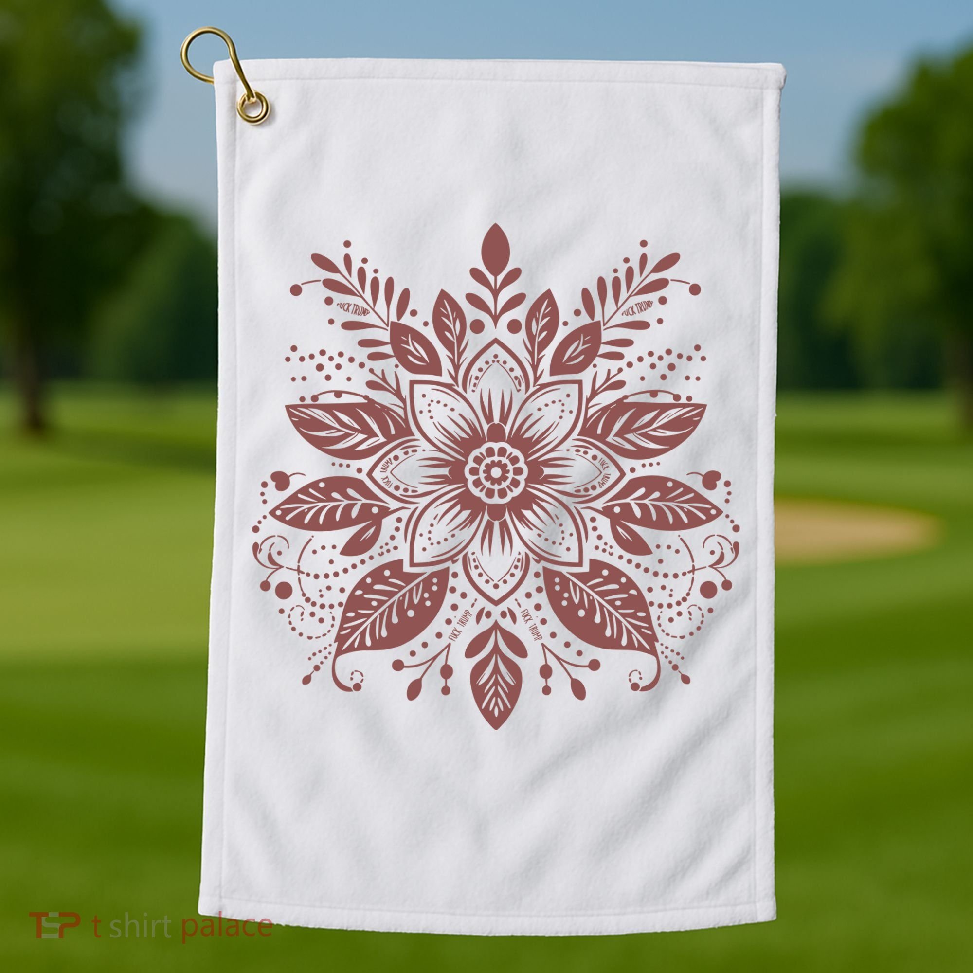 Subtle Fuck Trump Flower Golf Towel