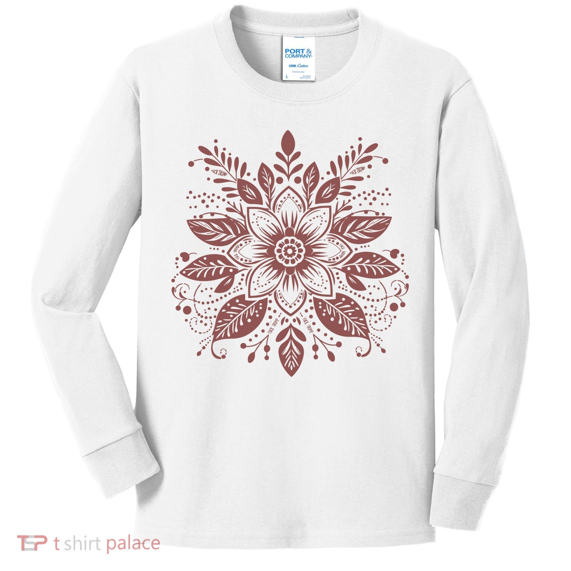 Subtle Fuck Trump Flower Kids Long Sleeve Shirt