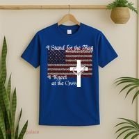 Stand For The Flag I Kneel At The Cross Patriotic Christian Gift T-Shirt thumb 2