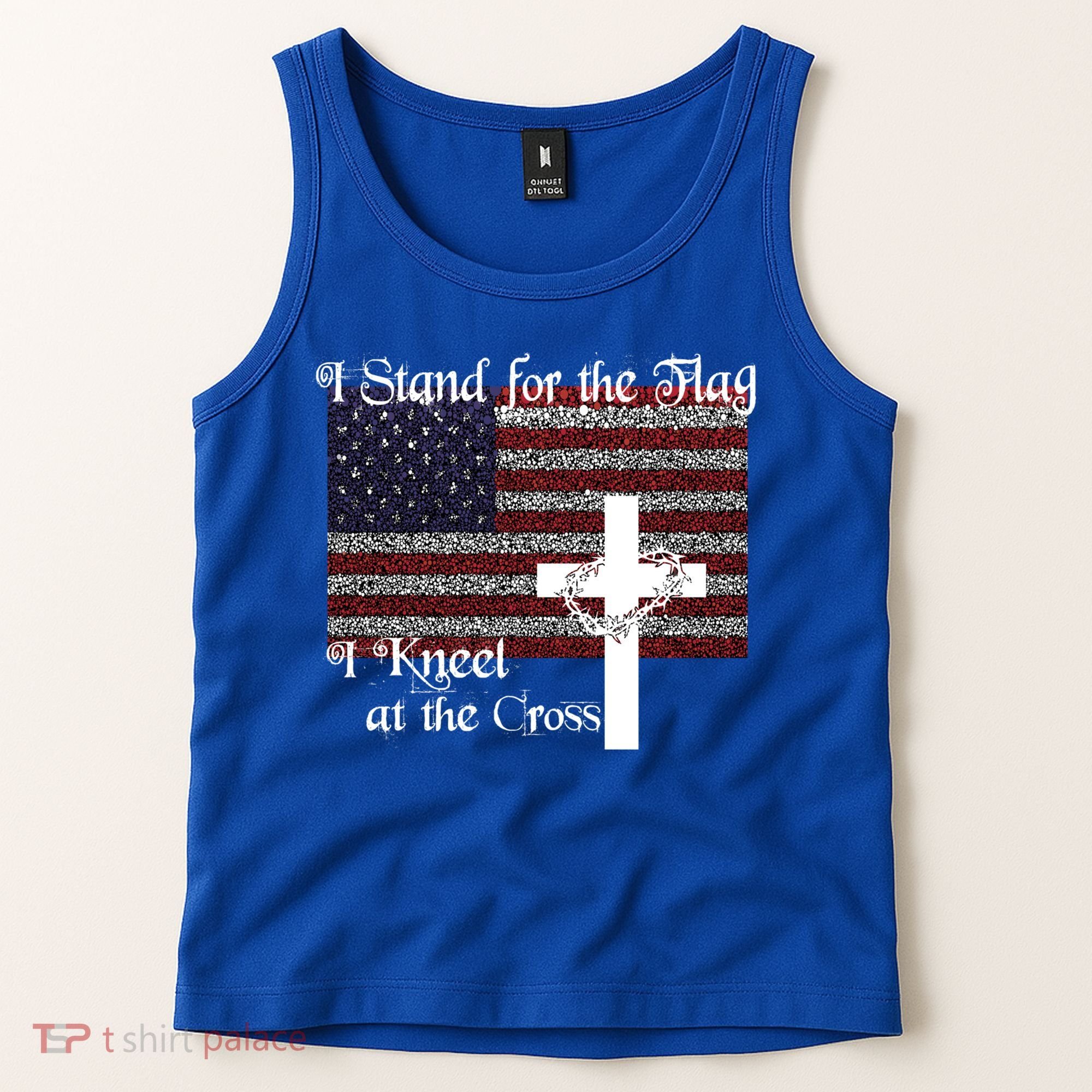 Stand For The Flag I Kneel At The Cross Patriotic Christian Gift Tank Top