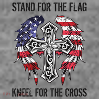 Stand For The Flag Kneel For The Cross Toddler Hoodie thumb 2