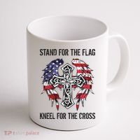 Stand For The Flag Kneel For The Cross Coffee Mug thumb 1