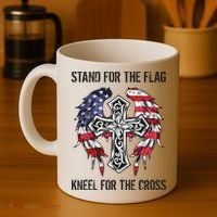 Stand For The Flag Kneel For The Cross Coffee Mug thumb 4