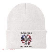Stand For The Flag Kneel For The Cross Beanie thumb 0