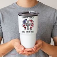 Stand For The Flag Kneel For The Cross Tumbler thumb 2