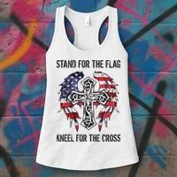 Stand For The Flag Kneel For The Cross Women's Tank Top thumb 3