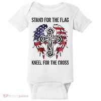 Stand For The Flag Kneel For The Cross Baby Bodysuit thumb 0