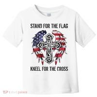 Stand For The Flag Kneel For The Cross Toddler T-Shirt thumb 0