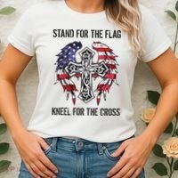 Stand For The Flag Kneel For The Cross Women's T-Shirt thumb 2
