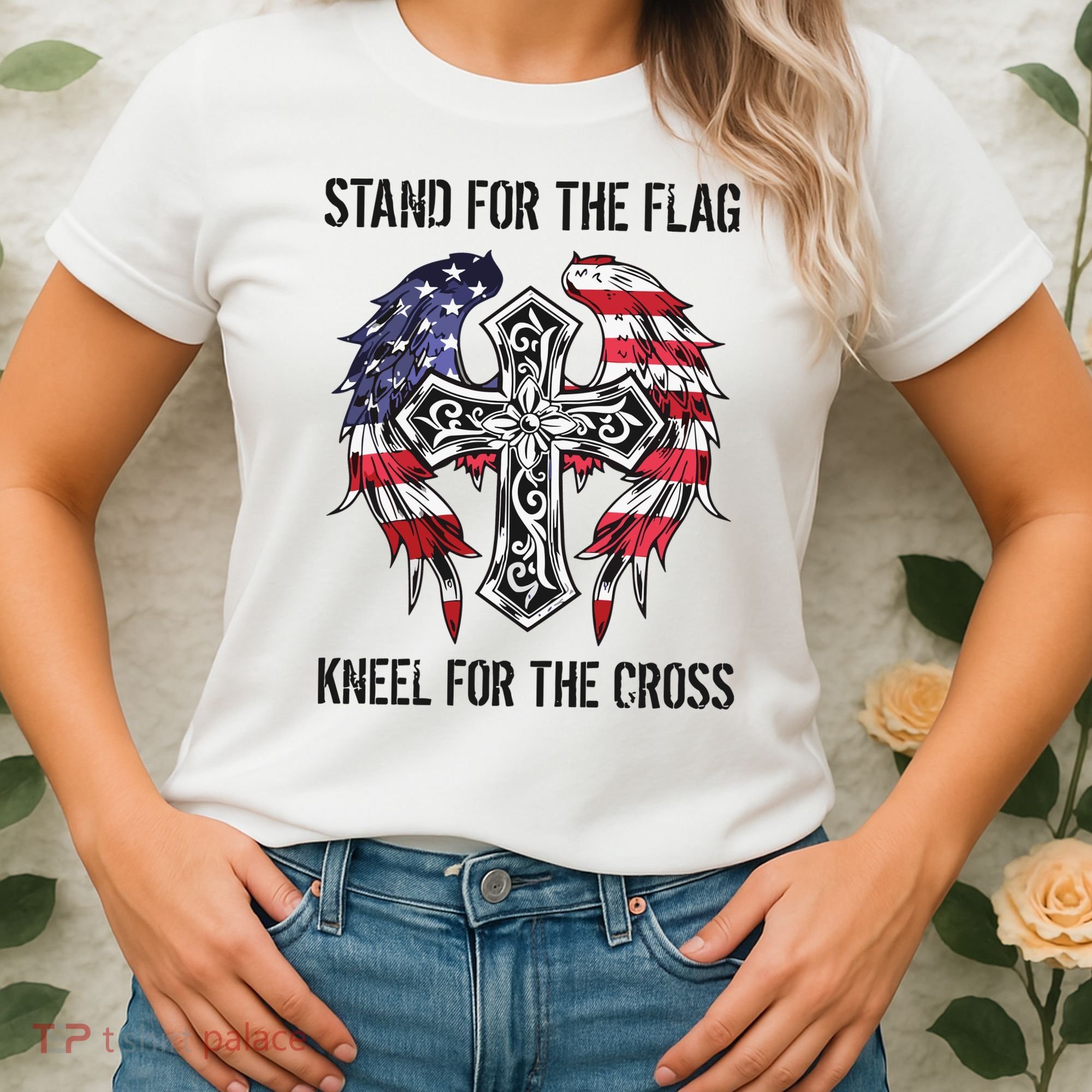 Stand For The Flag Kneel For The Cross Women's T-Shirt