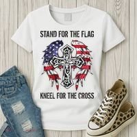 Stand For The Flag Kneel For The Cross Women's T-Shirt thumb 3