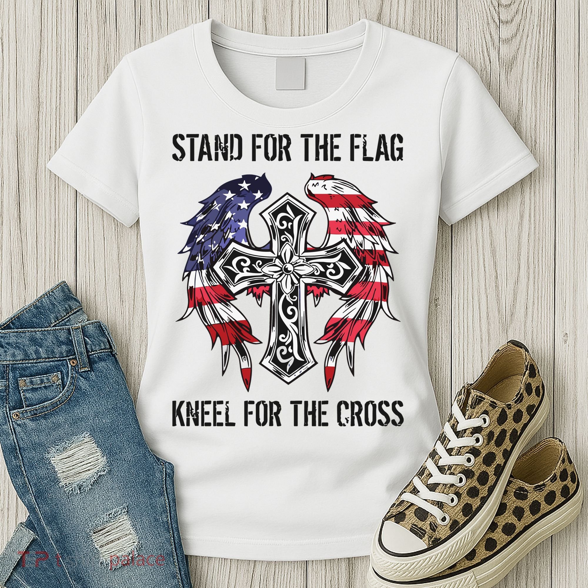 Stand For The Flag Kneel For The Cross Women's T-Shirt