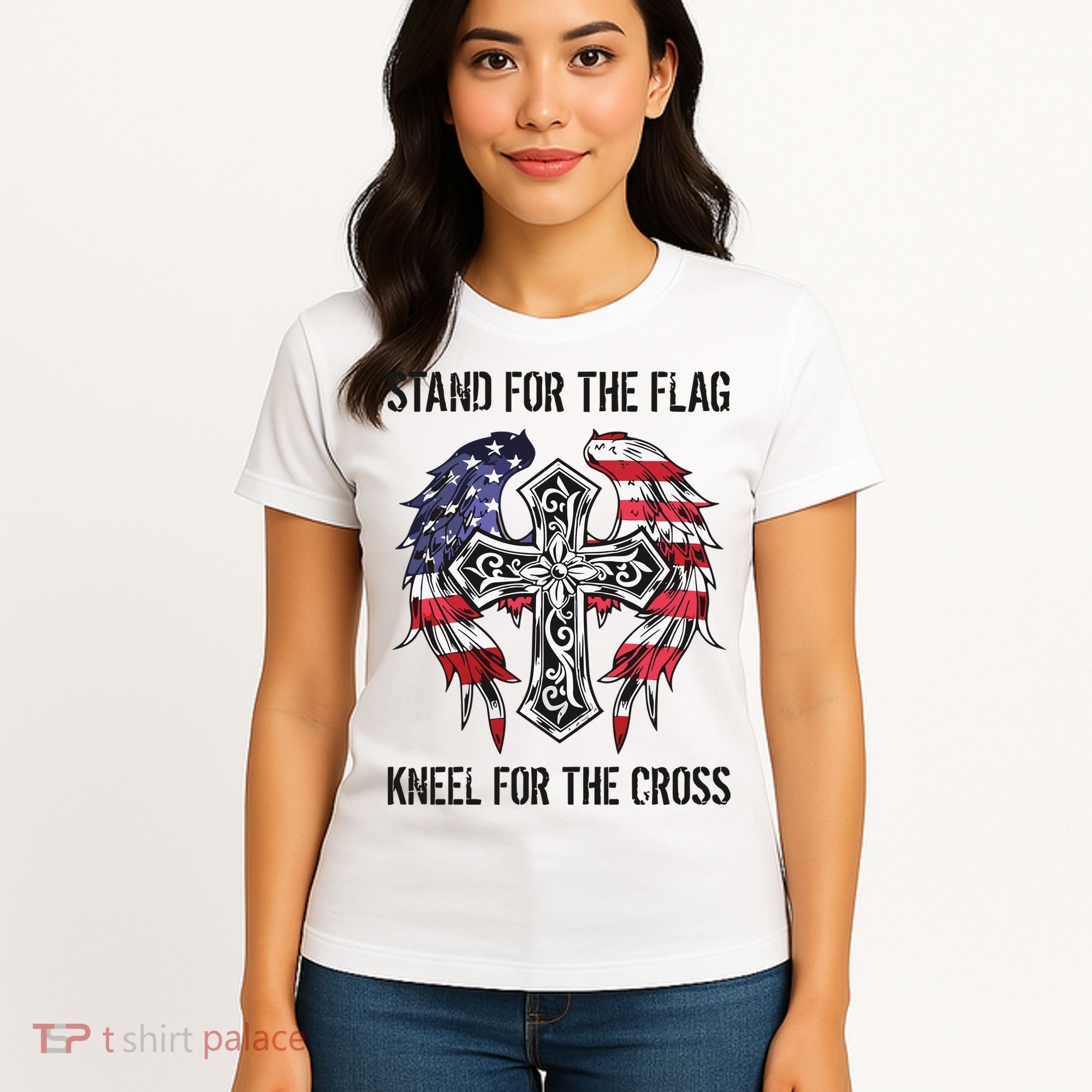 Stand For The Flag Kneel For The Cross Women's T-Shirt