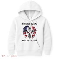 Stand For The Flag Kneel For The Cross Kids Hoodie thumb 0