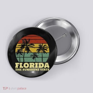 Summer Florida The Sunshine State Surf Style Button