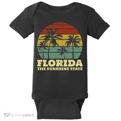 Summer Florida The Sunshine State Surf Style Baby Bodysuit