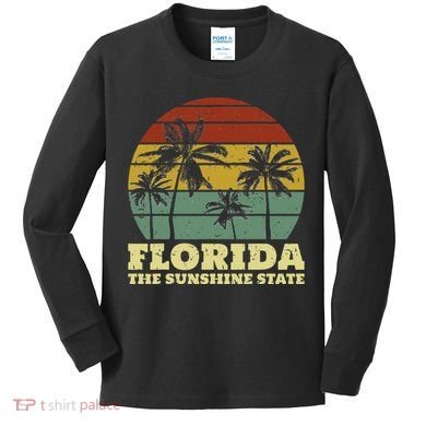 Summer Florida The Sunshine State Surf Style Kids Long Sleeve Shirt