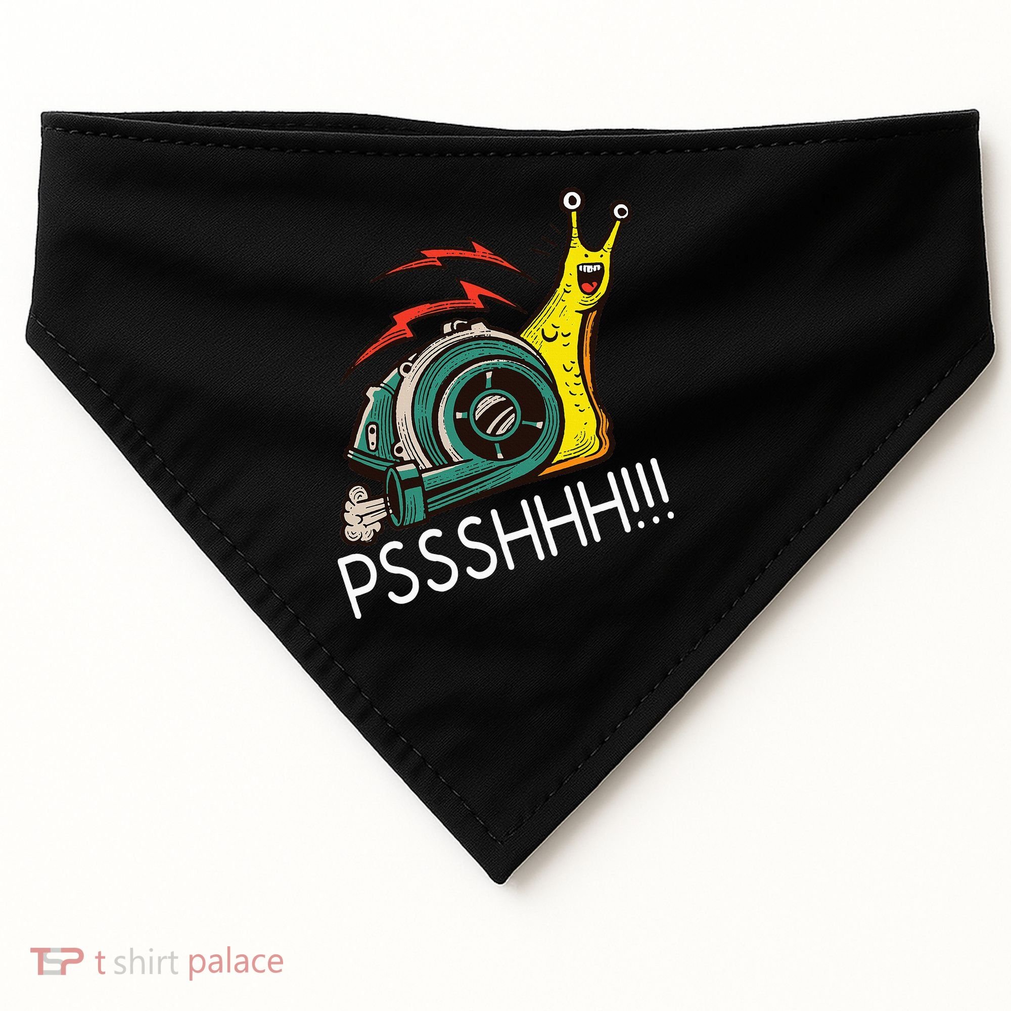 Snail Funny Turbo Boost Racing Pshh USA-Made Doggie Bandana
