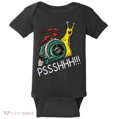 Snail Funny Turbo Boost Racing Pshh Baby Bodysuit