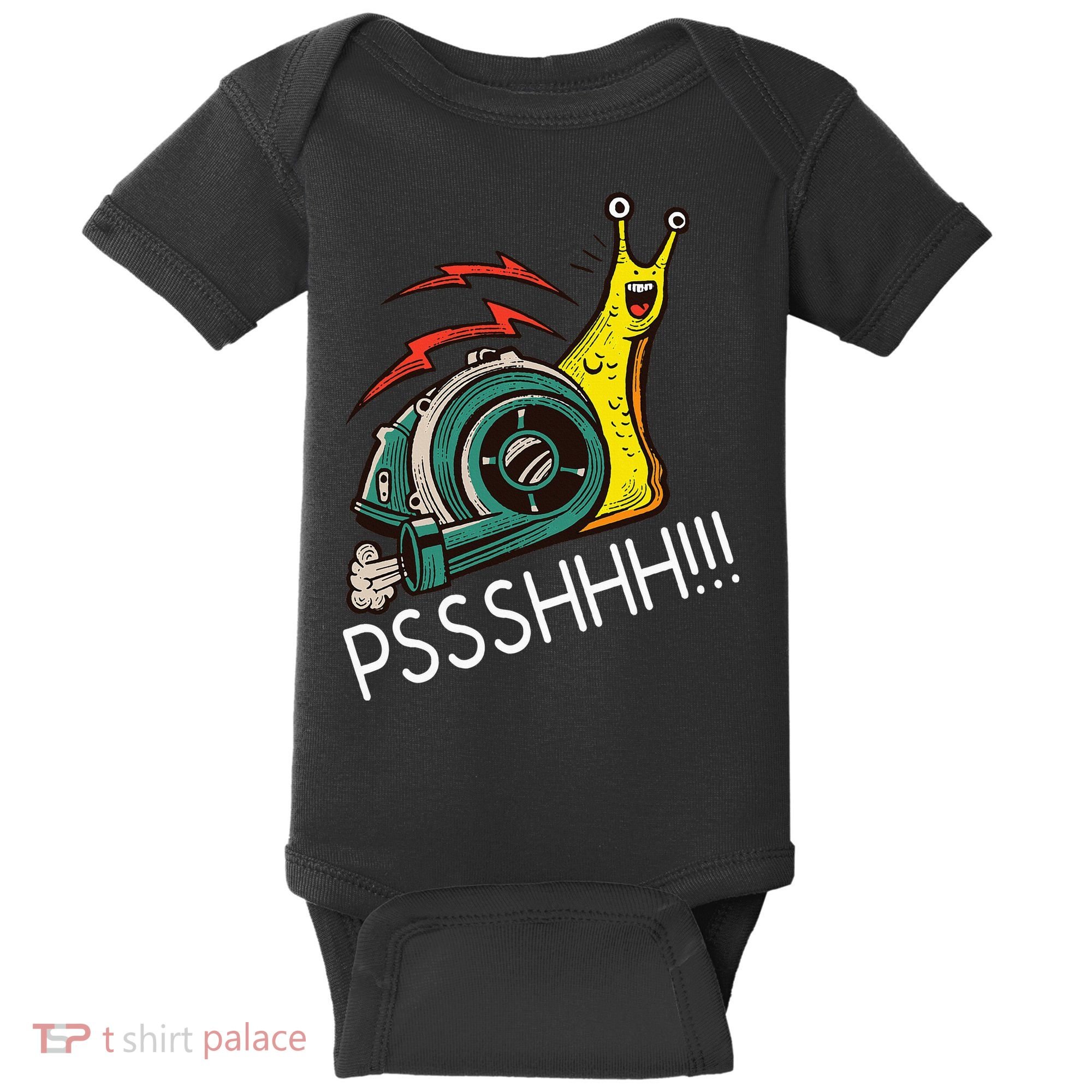 Snail Funny Turbo Boost Racing Pshh Baby Bodysuit