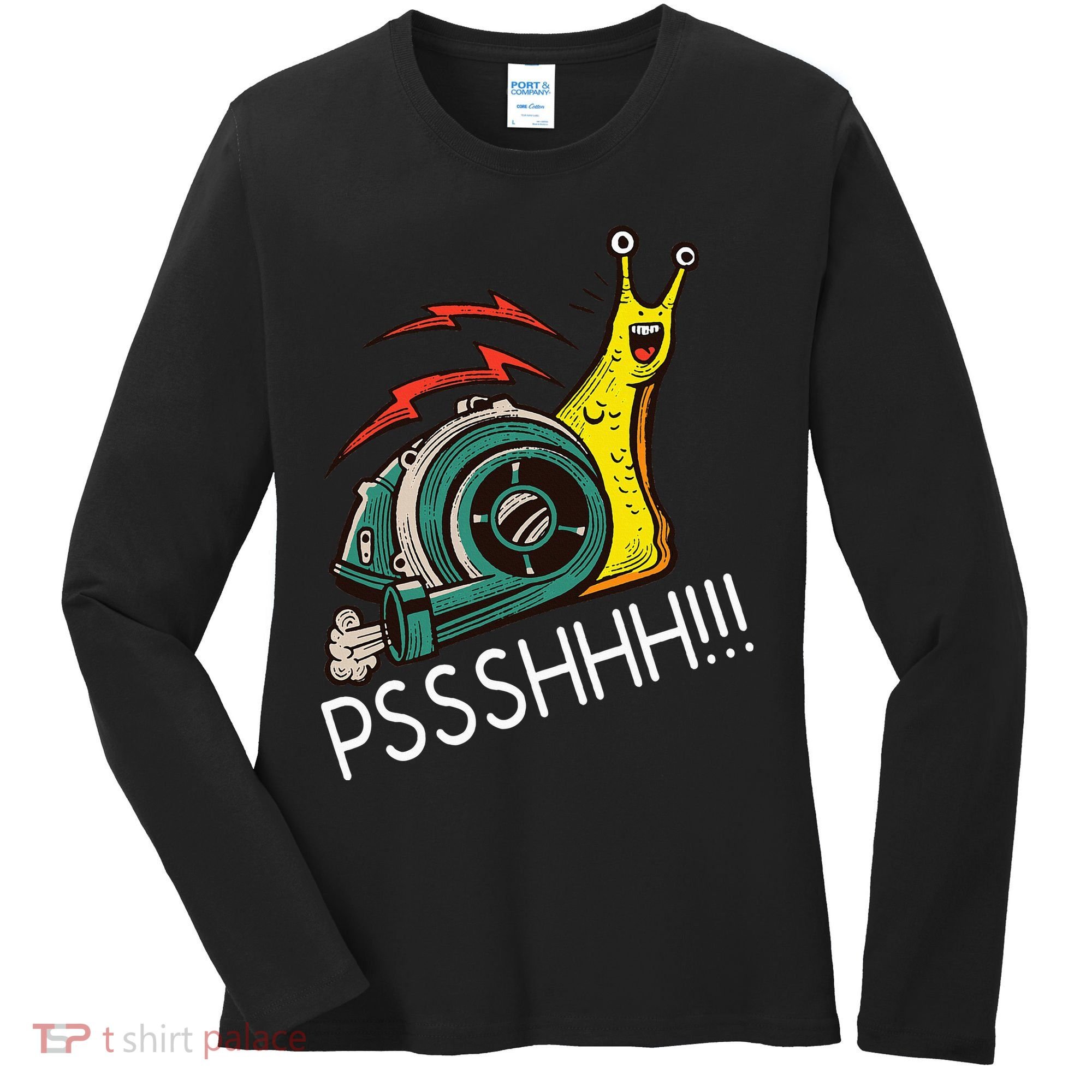 Snail Funny Turbo Boost Racing Pshh Women's Long Sleeve Shirt