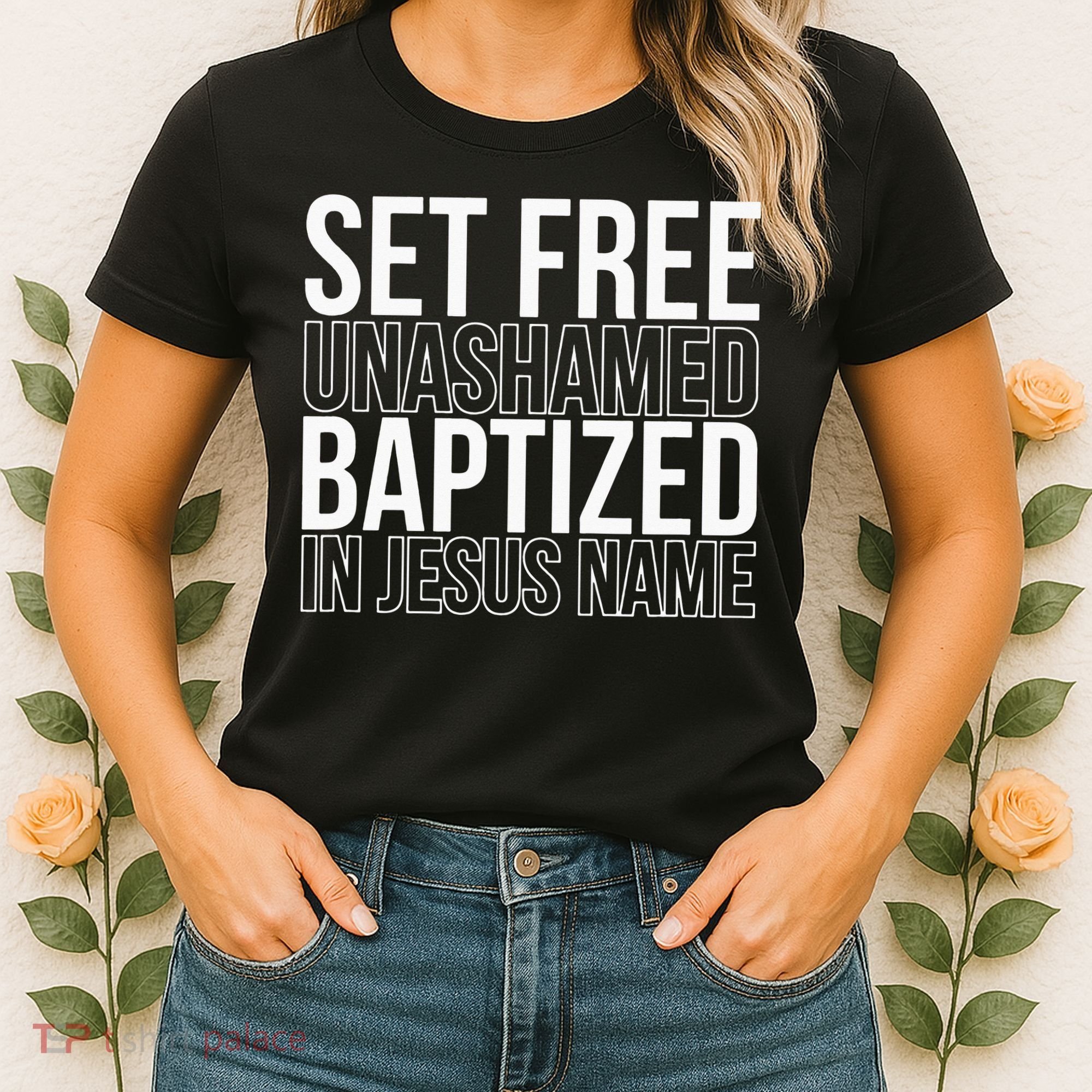 Set free unashamed baptized in Jesus name Women's T-Shirt