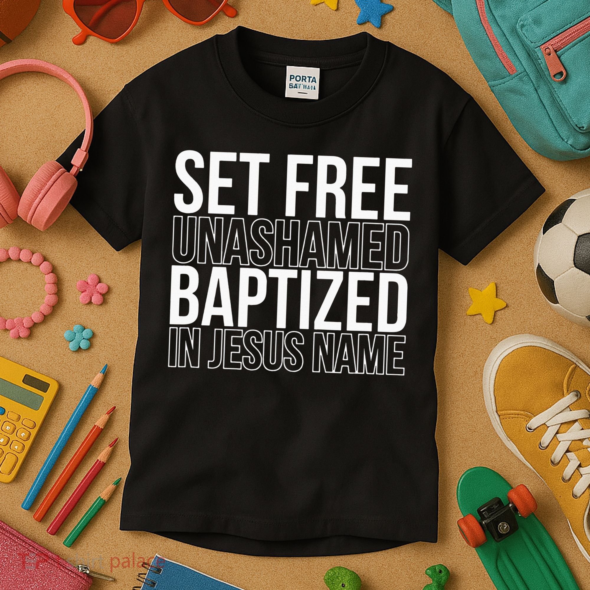 Set free unashamed baptized in Jesus name Kids T-Shirt